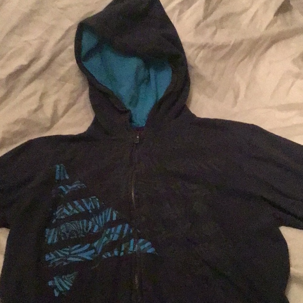 Tony Hawk Navy and Blue Full Zip Skater Hoodie Boys 14 16 Large